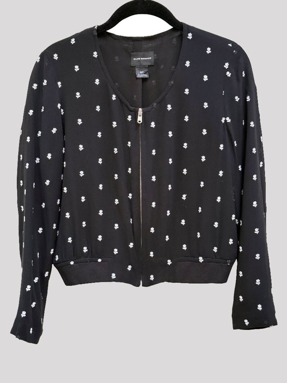 Club Monaco Levine Silk Embroidered Bomber